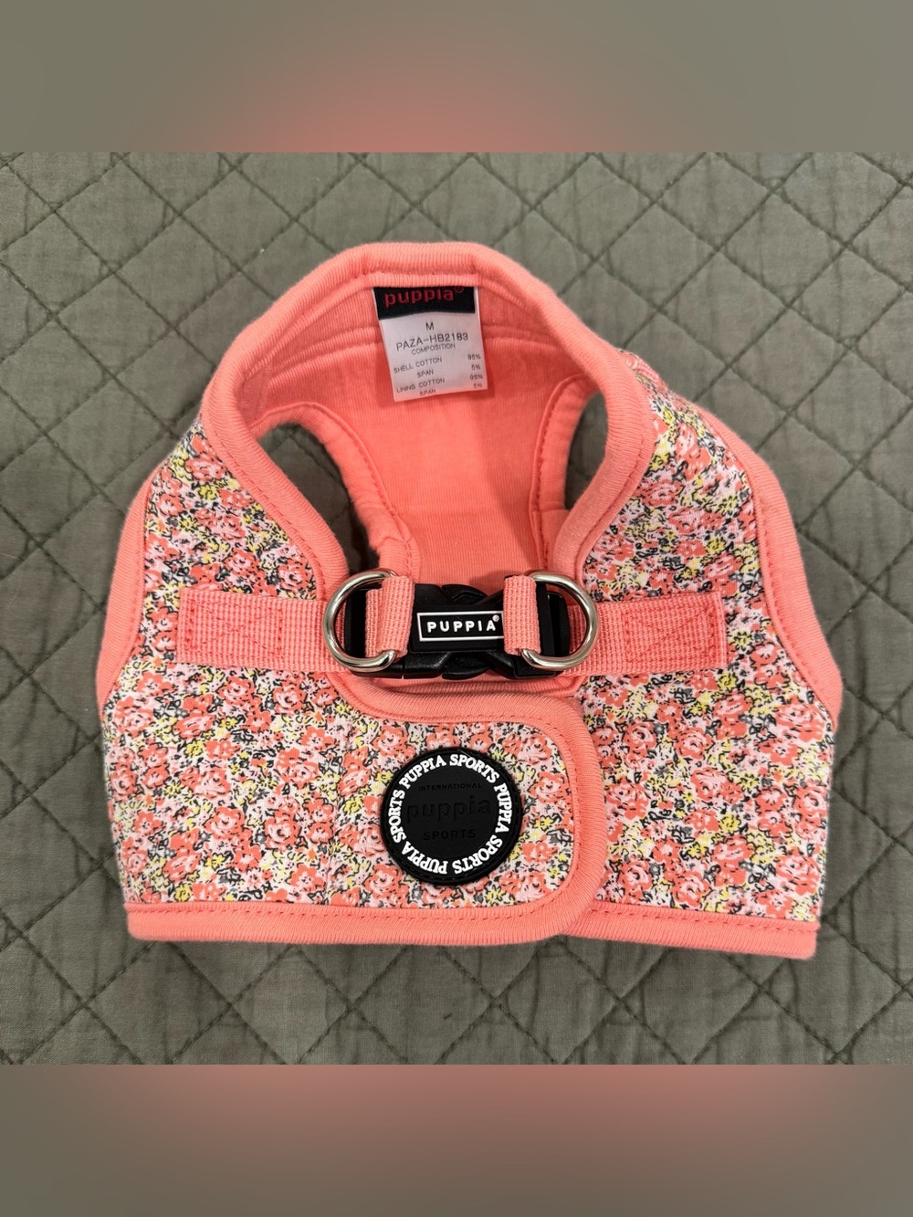 Puppia Coral Floral Soft Dog Harness – M